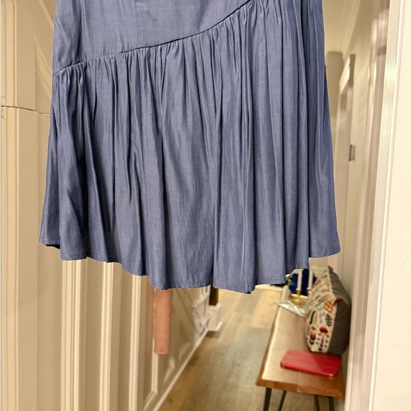 Chic Asymmetrical Blue Women's Shirt - Picture 9 of 12